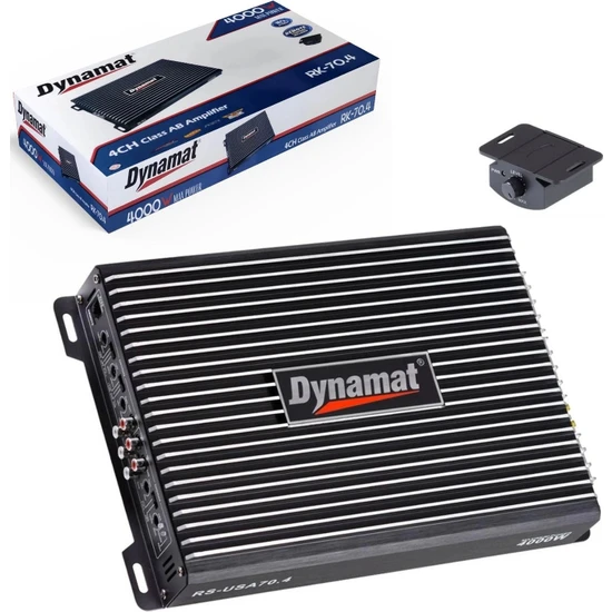 Dynamat Rk 70.4 Ab Klas Oto Amfi 4X70W Rms 4000W Maksimum Bass Kontrol