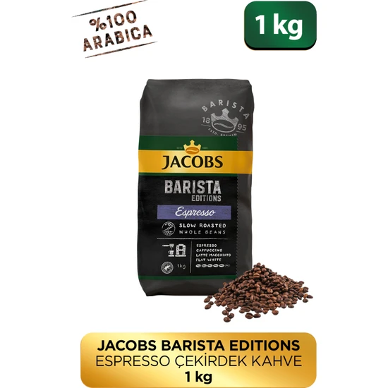 JACOBS Barista Editions Çekirdek Kahve %100 Arabica Espresso Yüksek Yoğunluk Yavaş Kavrum 1kg