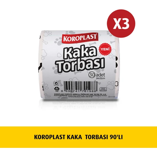 Koroplast Kaka  Torbası 30'lu x 3 Adet