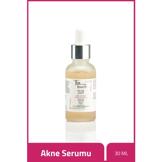 The Touch By Seda Altın Akne Serumu - Anti Acne Serum Salicylic Acid, Niacinamide, Prebiotic ve C Vitaminli Serum 30 ml