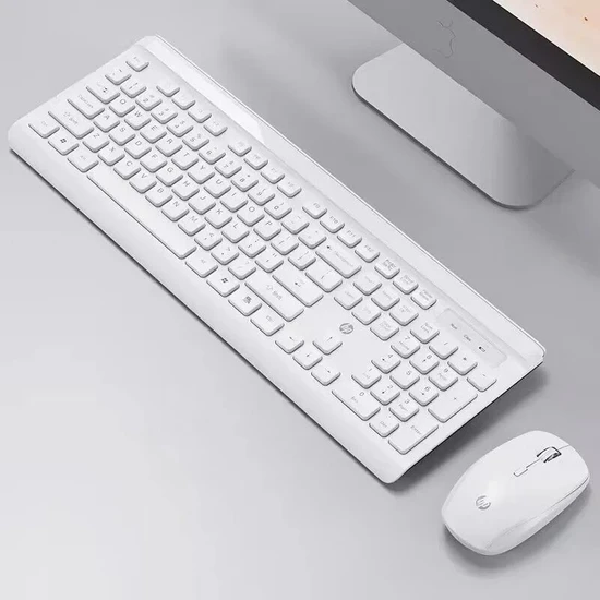 Hp CS500 Kablosuz Klavye Mouse 2,4g Kablosuz Kurulumu Kolay Tak Çalıştır Şık Zafir Modern Tasarım Türkçe Q Klavye - Beyaz Renk