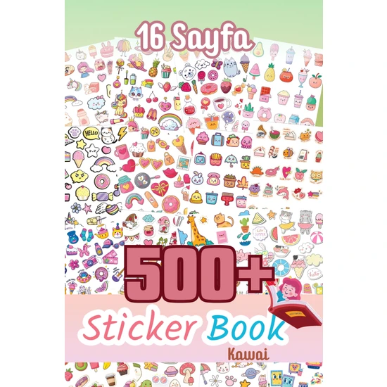 Postifull Sticker Seti 500 Adet 16 Sayfa Sticker Book Ajanda Bullet Journal Günlük Laptop Telefon