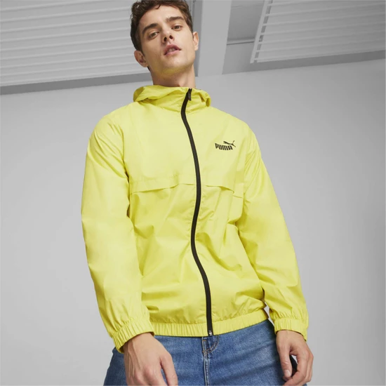 Puma Erkek Lime Sheen Puma Ess Solid Windbreaker Yeşil Erkek Sweatshirt