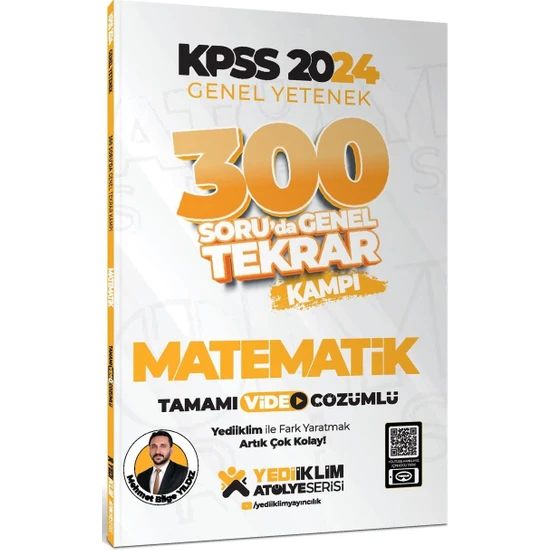 Yediiklim Yayınları 2024 KPSS Genel Yetenek Matematik 300 Soru'da Tamamı Video Çözümlü Genel Tekrar Kampı