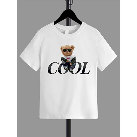 Hanclo Rahat Kalıp Pamuklu Cool Ayıcık Baskılı Çocuk T-Shirt