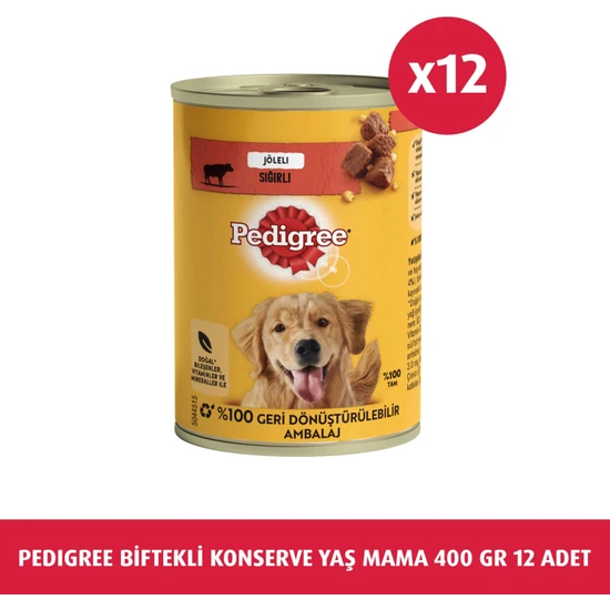 Pedigree Sığırlı Konserve Yaş Mama 400 G  12X