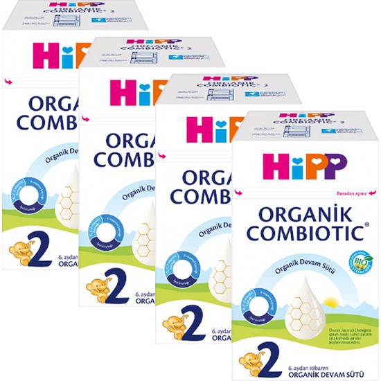 Hipp 2 Combiotic Organik Devam Sütü 600 gr x 4 Adet 6 Aydan İtibaren Bebeğiniz İçin Özel Beslenme