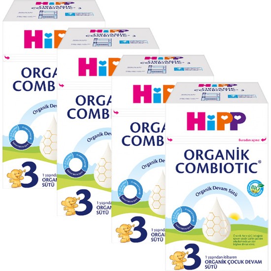 Hipp 3 Organic Combiotic Toz Devam Sütü 600 gr x 4 12-24 Ay İçin Organik Bebek Maması
