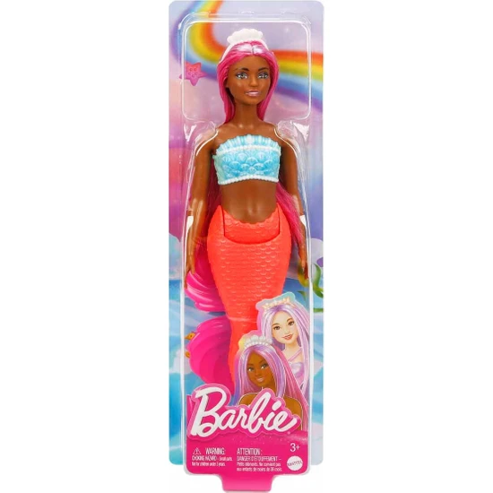 Barbie Dreamtopia Deniz Kızı Bebekler - Kırmızı Kuyruk Beyaz Taç