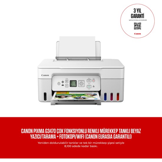Canon G3470 Tintenstrahldrucker Rot - EUM/EMB RED Modell Für Home & Office