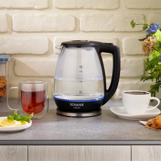 Schafer Drop 1,7 Litre Elektrikli Su Isıtıcı (Kettle)-Siyah
