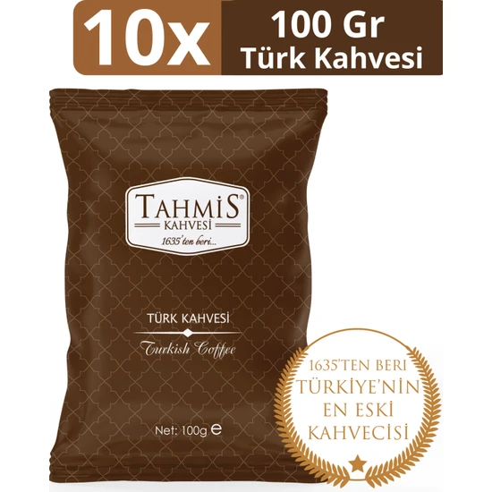 Tahmis Türk Kahvesi Orta Kavrulmuş 100 gr 10'lu