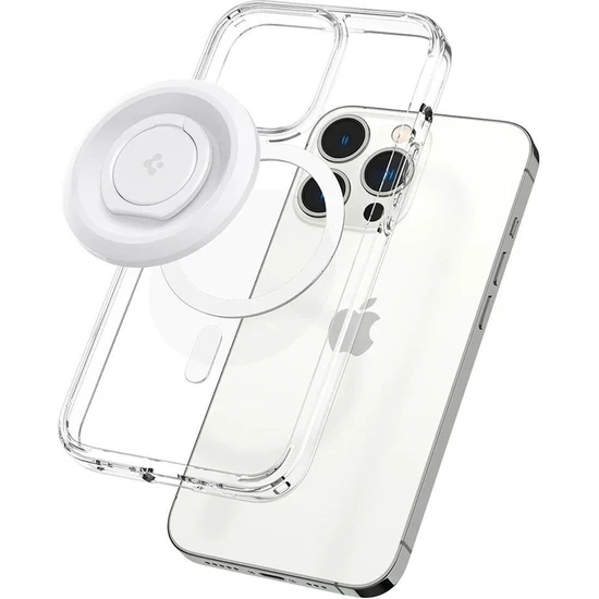 Spigen MagFit O-Mag iPhone için Manyetik Telefon Tutucu MagSafe özellikli Ring White - AMP05303