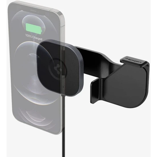 Spigen MagFit Tesla Ekranı Araç içi Telefon Tutucu + Manyetik Kablosuz Şarj Cihazı iPhone için MagSafe özellikli OneTap Pro ITT90W - ACP03844