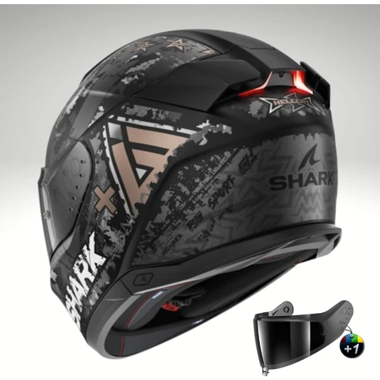 Shark Skwal I3 Hellcat Mat Stop Lambalı Kapalı Kask