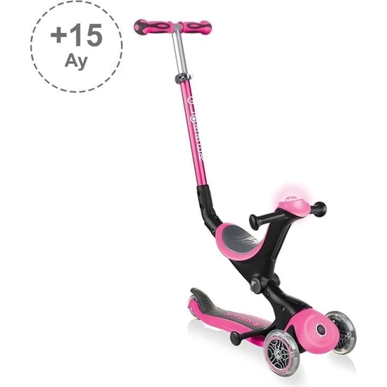 Globber Go Up Deluxe Play Scooter - Pembe