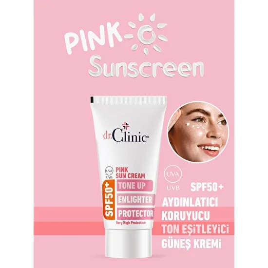 Dr. Clinic Pink Sunscreen Spf 50+ Aydınlatıcı Koruyucu Ton Eşitleyici Güneş Kremi 50 Ml