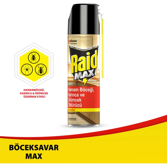 Raid Max Hamam Böceği, Karınca ve Örümcek Öldürücü Sprey 300 ml