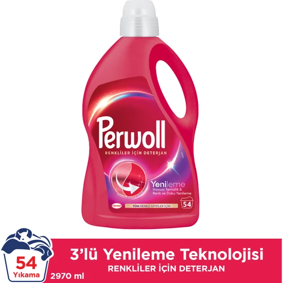 Perwoll Geliştirilmiş Renkli Sıvı Çamaşır Detarjanı 2970 ml