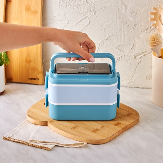 Karaca Puga 2 Katlı Bölmeli Kapaklı Çelik Lunch Box/yemek Taşıma/saklama Kutusu