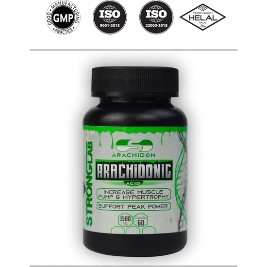 StrongLab Arachidon (ARACHİDONİC ACİD) Preworkout Pump Kas Güç 1000 Mg 60 Kapsül