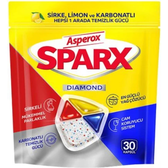 Asperox Sparx Bulaşık Makinesi Kapsül 30 Yıkama Yerli Üretim