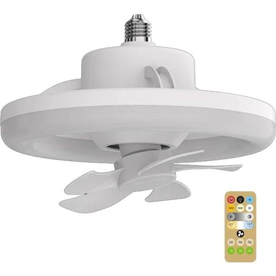 Pomo01 Decisive 360 ° Dönen Tavan Vantilatörü Işık E27 Akıllı Fan Uzaktan Kumandalı Led Fan Işık Oturma Odası Yatak Odası Üst 48 W (Yurt Dışından)