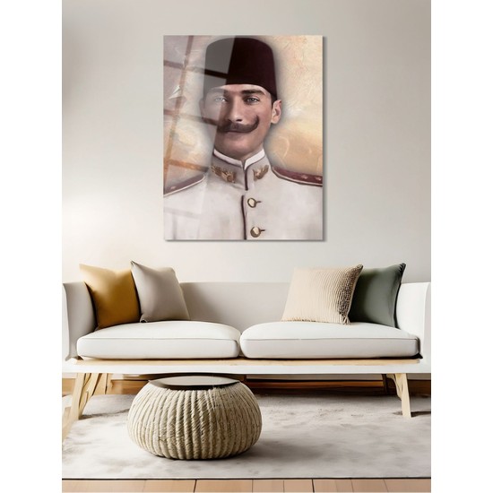 Tableau Moderne Sur Toile Verre Acrylique Pop Art Atatürk - Décoration Murale Abstraite, 3D, Prêt à Accrocher