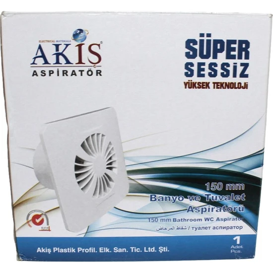 Akiş Ak-C150 150’Lik Banyo Ve Tuvalet Aspiratör Havalandırma Fanı (21,5 Cm)