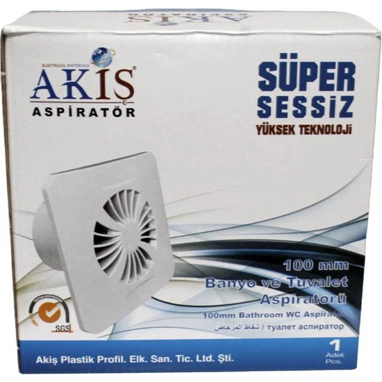 Akiş Ak-C100 100’Lük Banyo Ve Tuvalet Aspiratör Havalandırma Fanı (16 Cm)