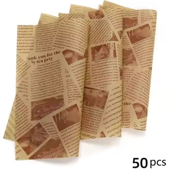 Evefix 50 Adet Mutfak Tek Kullanımlık Yüksek Sıcaklık Yağ Geçirmez Kağıt Sunum Kağıdı