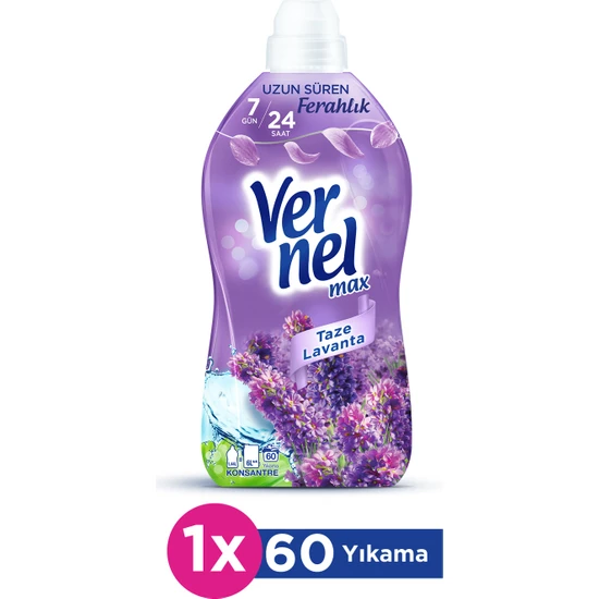 Vernel Max Konsantre Sıvı Çamaşır Yumuşatıcısı Taze Lavanta 1440 ml (60 Yıkama)