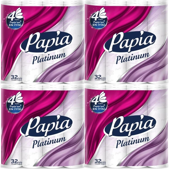 Papia Tuvalet Kağıdı (4 Katlı) 128 Li Pk Platinum (4pk*32)