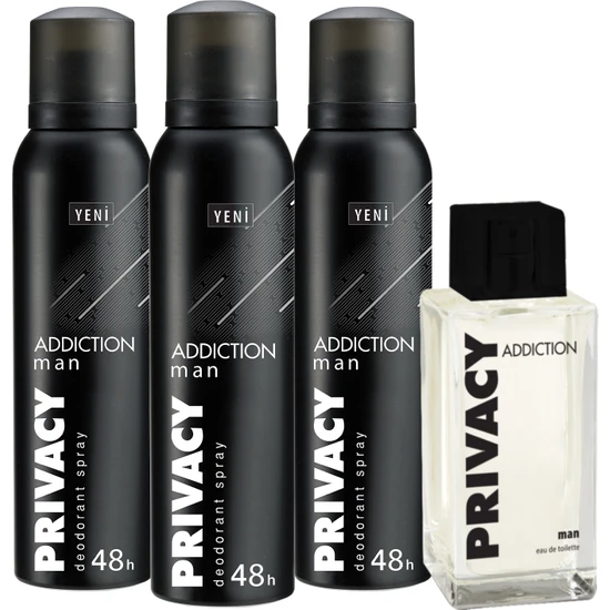 Privacy Man Addiction EDT Parfüm 100ml & Deodorant 3x150ml