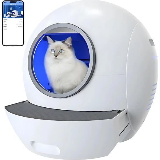 Justie Pet Els Pet Smart Pro Akıllı Full Otomatik Kedi Tuvaleti, App Kontrol, Uv Temizleme(Istediğiniz 1 Adet Buharlı Tarak,kedi Diş Fırçalama  Seti  ve Dışkı  Poşeti  Hediye)