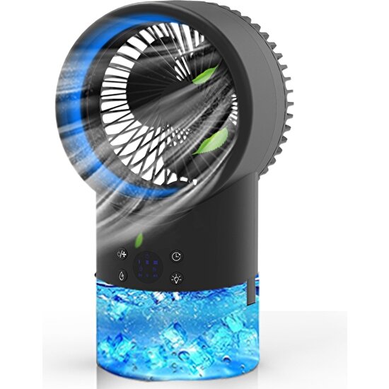 Angle Taşınabilir Klima Serin Buharlı Nemlendirici Fan, 4ın1 Zamanlama Gece Lambası Ev Ofis Için Sessiz Küçük Masa Hayranları Ab Tak (Yurt Dışından)