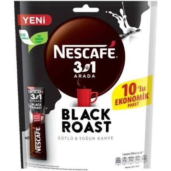 Nescafe 3u1 Arada Black Roast 10'lu 15 gr.