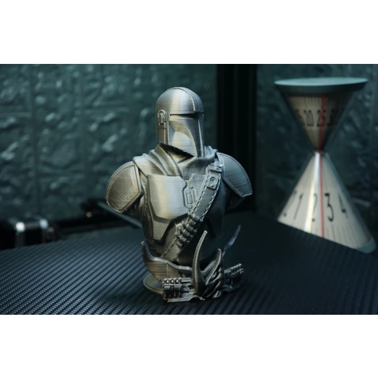 3D Layer Craft The Mandalorian Mando Boyalı Büst Figür 15 cm