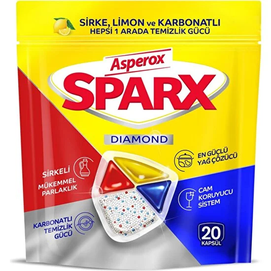 Asperox Sparx Diamond Bulaşık Kapsülü 20'li