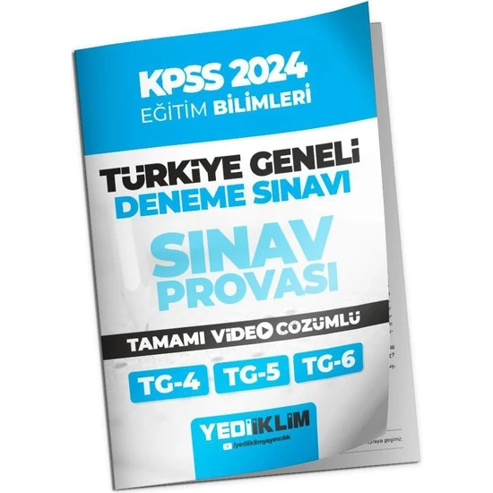 Yediiklim Yayınları 2024 KPSS Eğitim Bilimleri Türkiye Geneli Tamamı Video Çözümlü Sınav Provası 3 Deneme