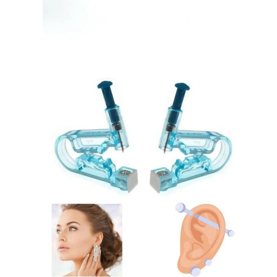 Modo Di Bellezza 2ADET Tek Kullanımlık Kulak Delme Aparatı, Piercing Küpe Tabancası