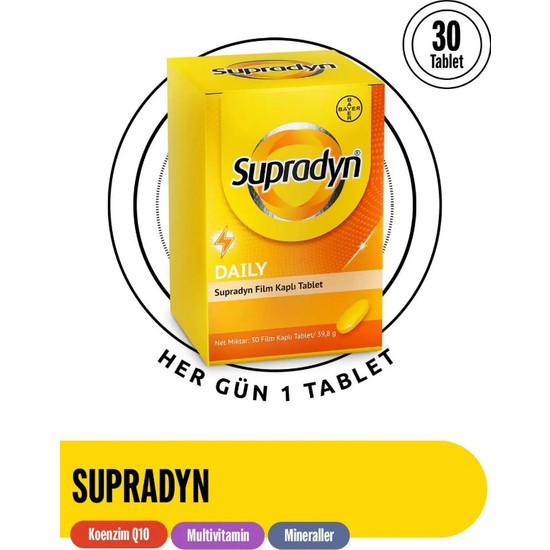 Supradyn Daily Multivitamin Mineral Ve Koenzim Q10 Içeren 30 Fiyatı