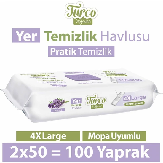 Turco Doğadan Yer Temizlik Havlusu Lavanta 2X50(100 Yaprak)