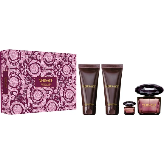 Versace Cyristal Noir Edp 90 Ml + Duş Jeli 100 Ml + Vücut Losyonu 100 Ml + 5 Ml Edp Kadın Parfüm Seti