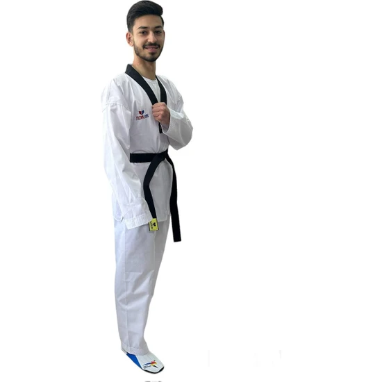 Jumok Siyah Yaka Fitilli Taekwondo Elbisesi Dobok