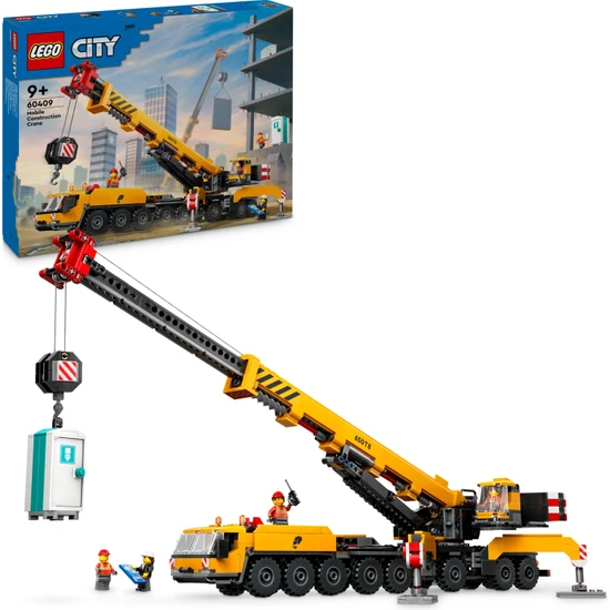 LEGO® City Sarı Mobil İnşaat Vinci 60409 - 9 Yaş ve Üzeri Çocuklar için Yaratıcı Oyuncak Yapım Seti (1116 Parça)