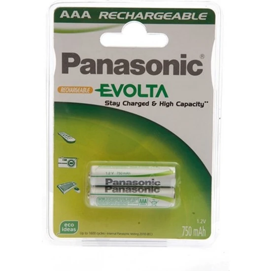 Panasonic Evolta 1.2V 750mAh AAA Şarjlı İnce Kalem Pil 2'li