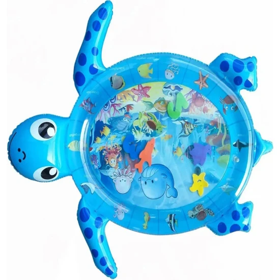 Slons Aksesuar Kaplumbağa (Turtle) Jumbo Bebek Su Oyun Matı Aktivite Matı (Tummy Time) Mavi