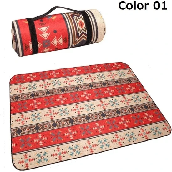 Chaoduo Shop Renk 01 Stili 150X150CM Açık Kamp Mat Moda Ulus Tarzı Baskılı Kalınlaşmış Taşınabilir Neme Dayanıklı Mat Aile Beald Oyun Pedi Için (Yurt Dışından)