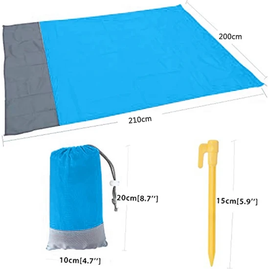 Chaoduo Shop D Stili 2.2X2M 2x2.1 M Su Geçirmez Plaj Battaniyesi Açık Taşınabilir Mat Kamp Zemin Mat Yatak Kamp Kamp Yatağı Aksesuarları (Yurt Dışından)